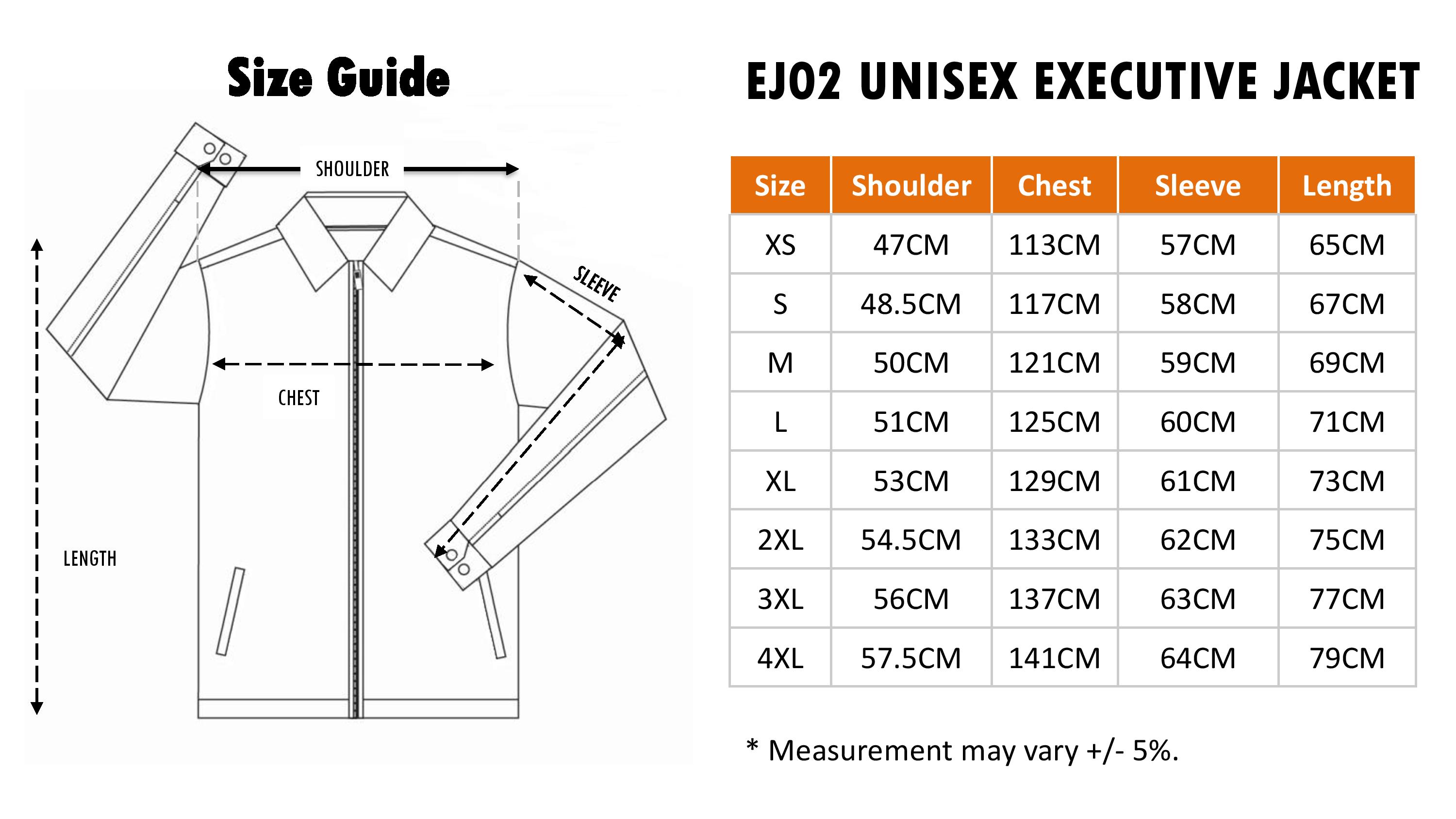 Sport Coat Measurement Chart