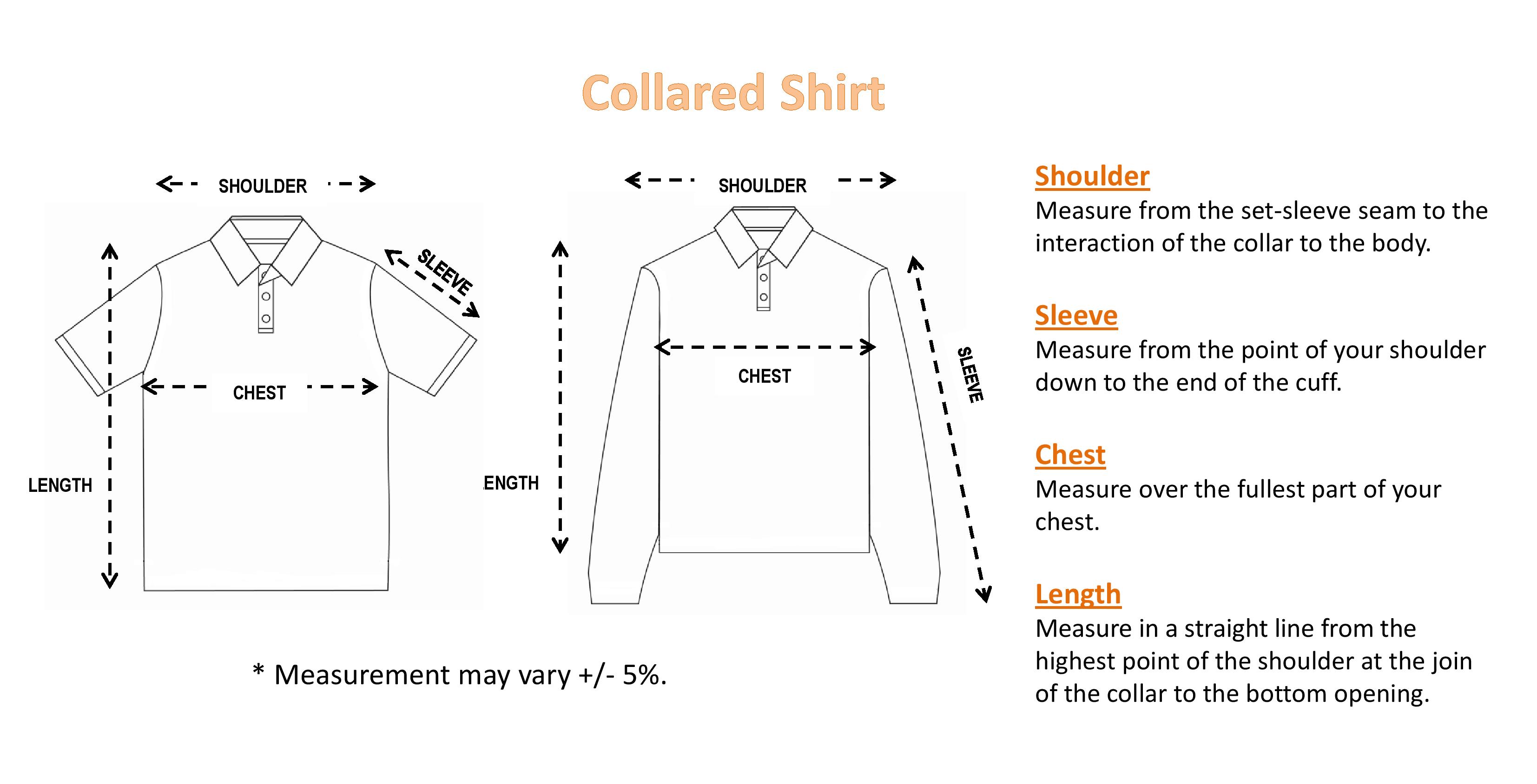 Size Guide For T-shirt & Uniform Malaysia